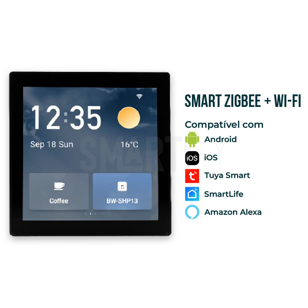 Smartify Painel de Controlo Inteligente Zigbee Wifi: Integração com a Alexa para controlo por voz.