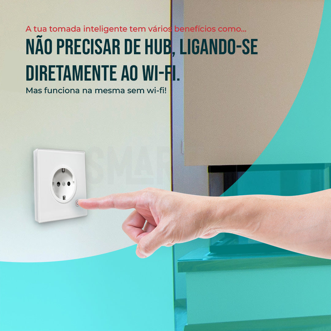 Tomada Inteligente Embutida 16A 3500W WiFi Smartify - Branco - Smartify - Casa Inteligente - Smart Home - Domotica - Casas Inteligentes