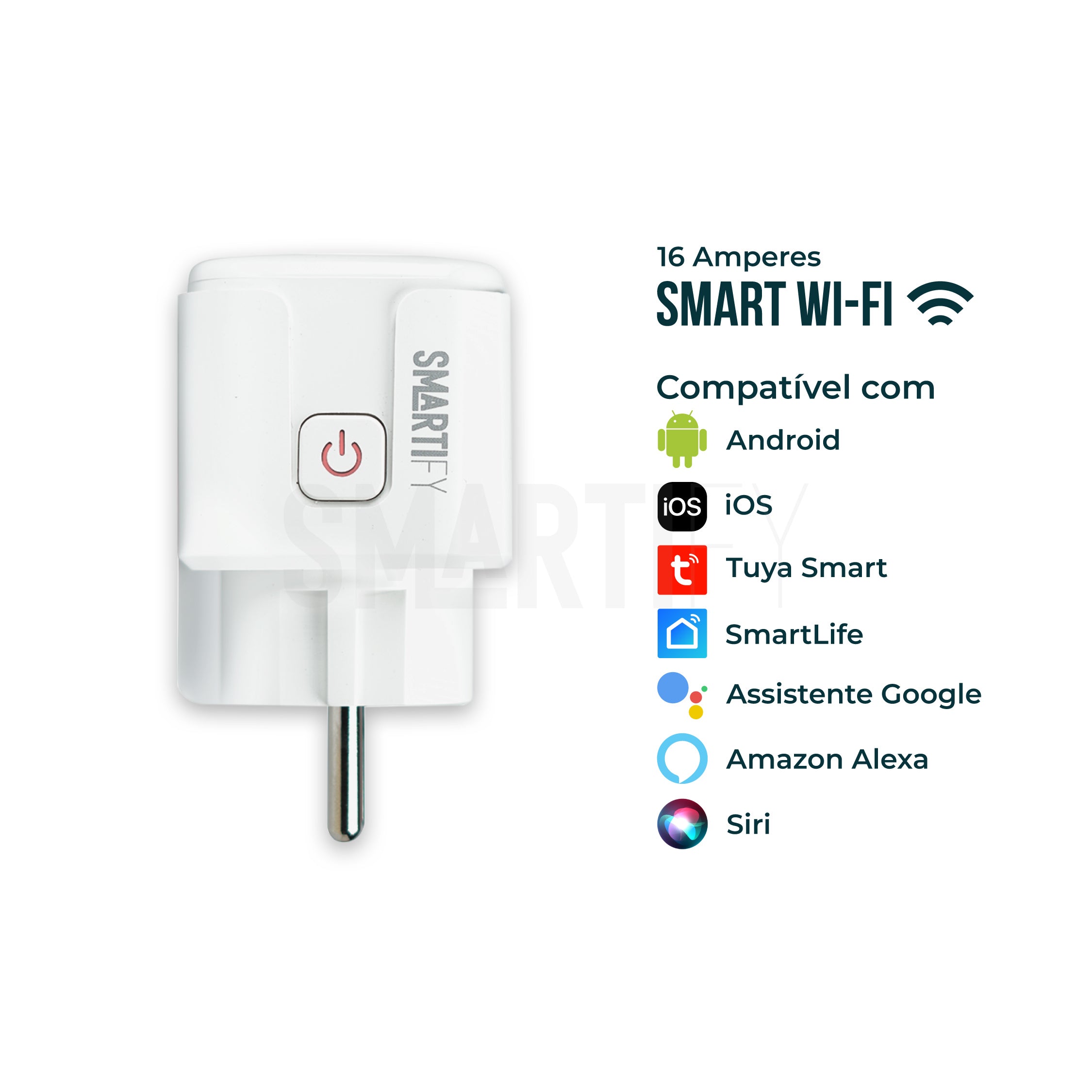 Tomada Inteligente Portátil 16A 3500W WiFi Smartify - Smartify - Casa Inteligente - Smart Home - Domotica - Casas Inteligentes
